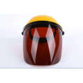 Organic  PVC  visor face shield with safety helmet